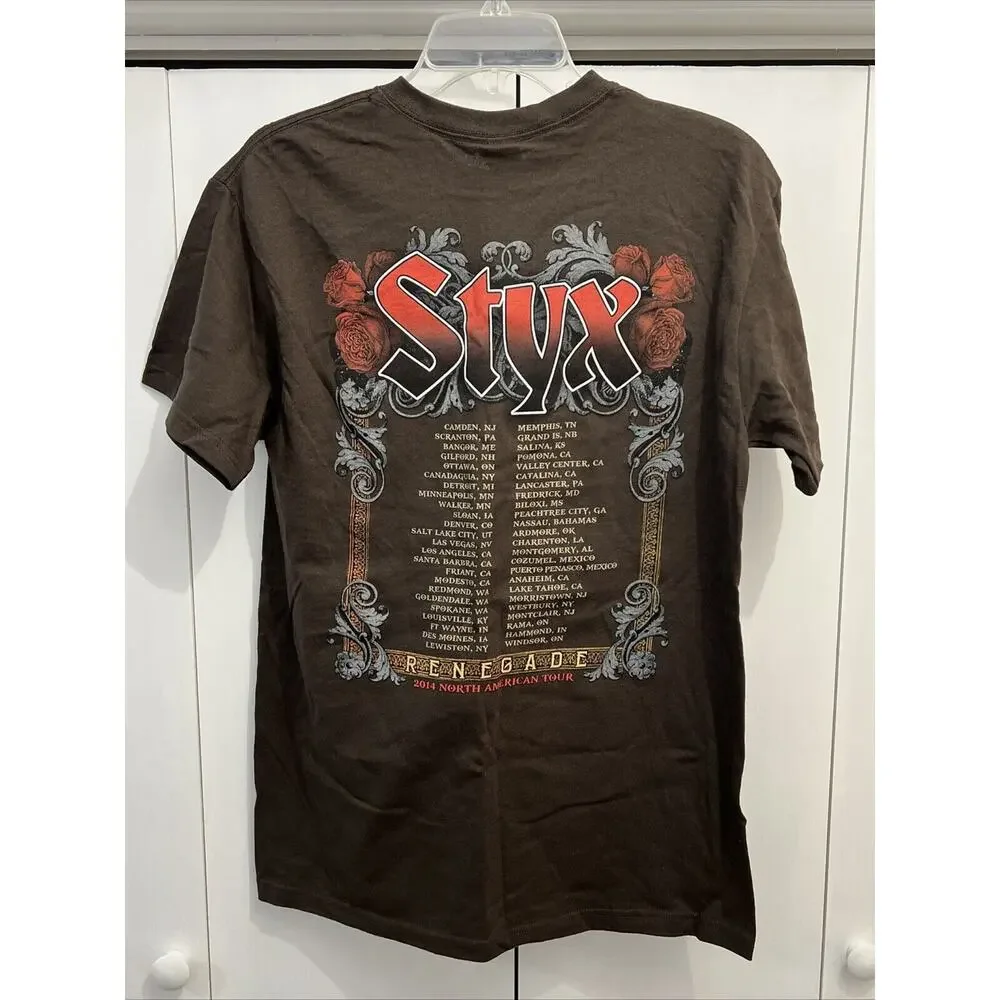 2014 Styx Renegade North American Tour Classic Rock T-Shirt Men's Sz MEDIUM, EUC